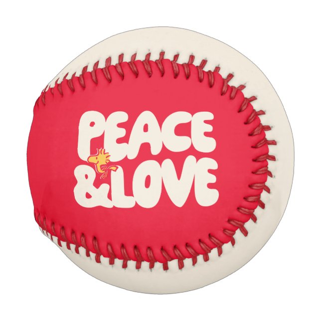 Pelota De Béisbol Cacahuetes | Woodstock de paz y amor (Anverso derecho)