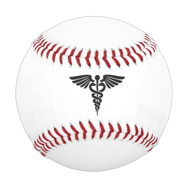 Pelota De Béisbol Caduceus médico (Anverso)