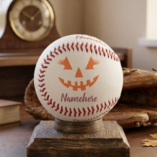 Pelota De Béisbol Calabaza de Halloween personalizada femenina Jack