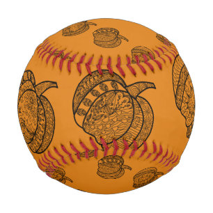 Pelota De Béisbol Calabaza inspirada en Halloween boho Zentangle ® d