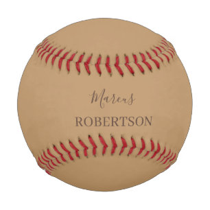 Pelota De Béisbol Caligrafía minimalista profesional monograma marró