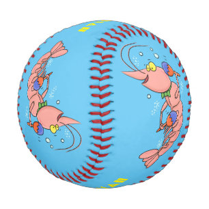 Pelota De Béisbol Camarón alegre, personalizado de la gamba
