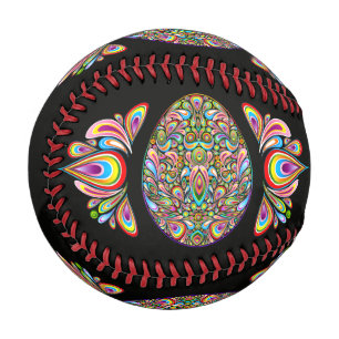 Pelota De Béisbol Camiseta Orgánica para Niños con Diseño Psicodélic