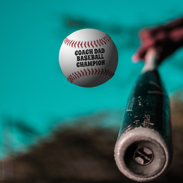 Pelota De Béisbol Campeón de Personalizado Retro Coach Dad (Perfect gift for the Dad that coaches the local baseball team. He's the champion dad!)