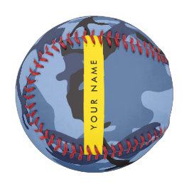 Pelota De Béisbol Camuflaje Azul Marino Personaliza tu nombre