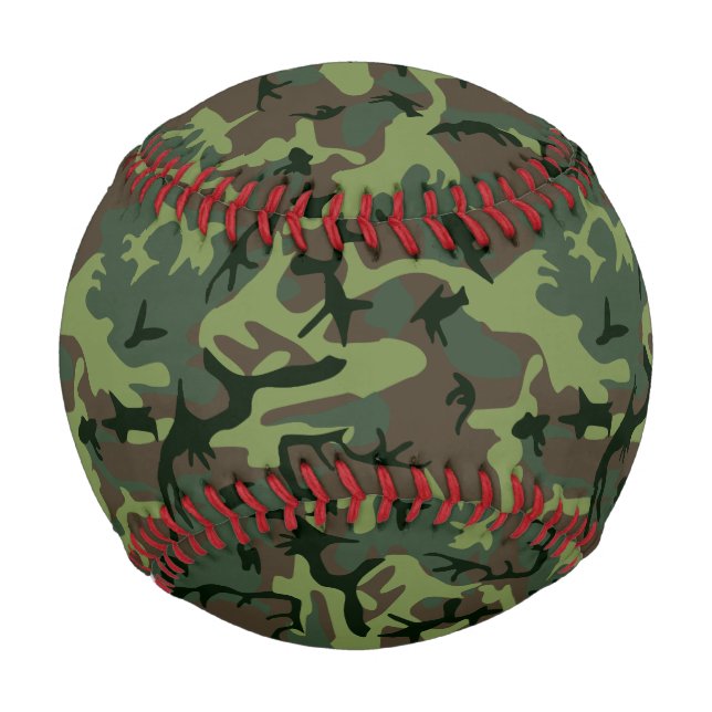 Pelota De Béisbol Camuflaje Camo Patrón Verde Marrón (Anverso)
