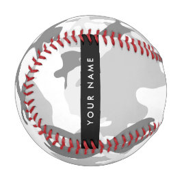 Pelota De Béisbol Camuflaje Gris Nieve de Invierno Personaliza tu no