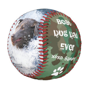 Pelota De Béisbol Camuflaje Mejor Perro Papá Foto Padres Día Béisbol