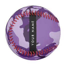 Pelota De Béisbol Camuflaje Púrpura Personaliza tu nombre