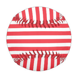 Pelota De Béisbol Caña de caramelo rojo y blanco simple rayado horiz