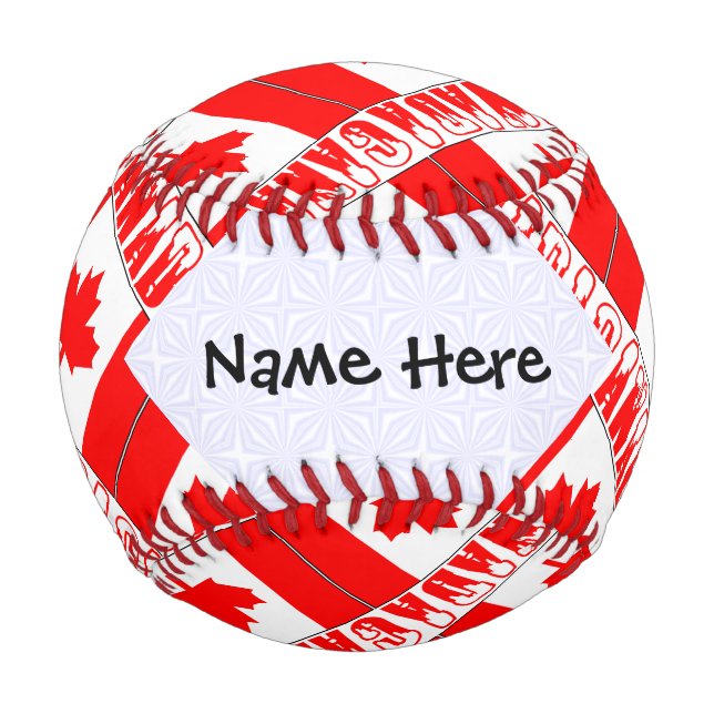 Pelota De Béisbol Canadá Bandera canadiense cubierta personalizada (Anverso)