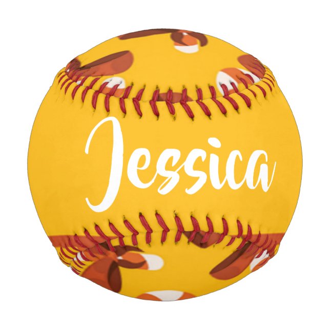 Pelota De Béisbol Candy cane wrapped with red bow pattern (Anverso)