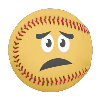 Pelota De Béisbol Cara divertida con miedo