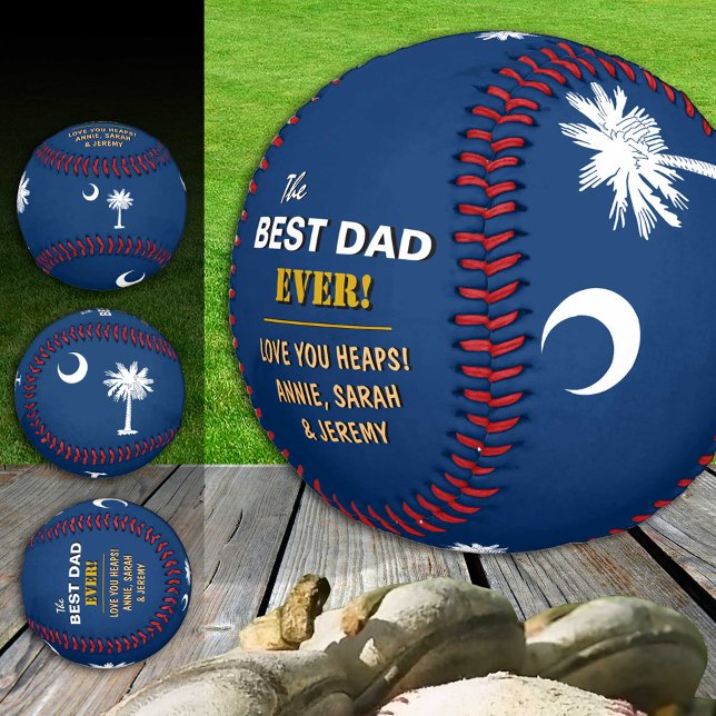 Pelota De Béisbol Carolina del Sur Mejor Papá, Estados Unidos patrió (Subido por el creador)
