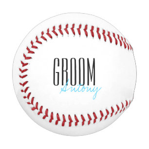 Pelota De Béisbol Cartas en negrita "Groom" fiesta de boda personali