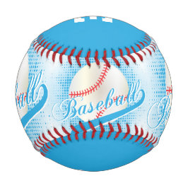 Pelota De Béisbol Celeste | Deportes de béisbol Retro Blanco