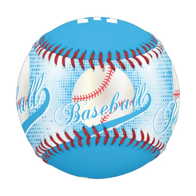 Pelota De Béisbol Celeste | Deportes de béisbol Retro Blanco (Reverso)