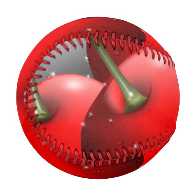 Pelota De Béisbol Cerezas con gotas de excremento (Anverso izquierdo)
