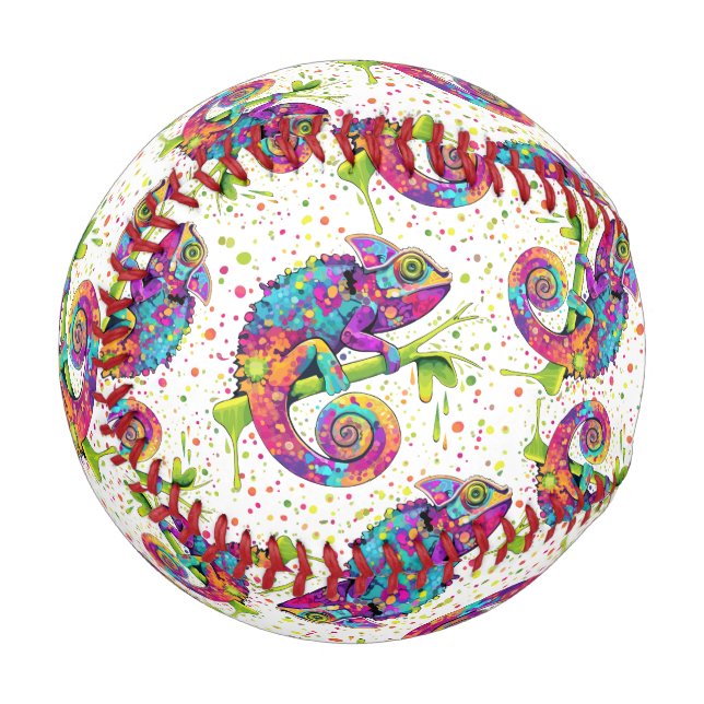 Pelota De Béisbol Chameleon Paint Stains Watercolor Style (Anverso izquierdo)