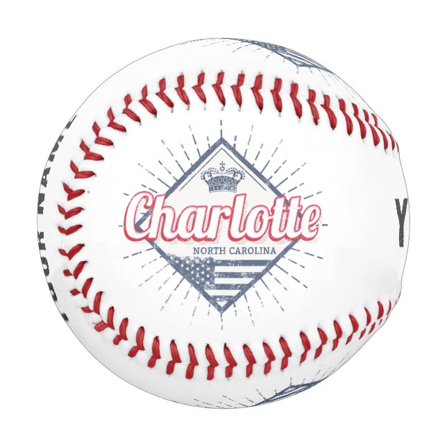Pelota De Béisbol Charlotte City North Carolina Estados Unidos (Anverso izquierdo)