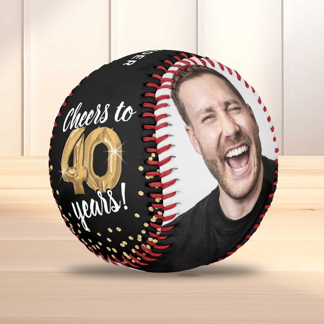 Pelota De Béisbol Cheers to 40 Years - 40th birthday Photo (Subido por el creador)