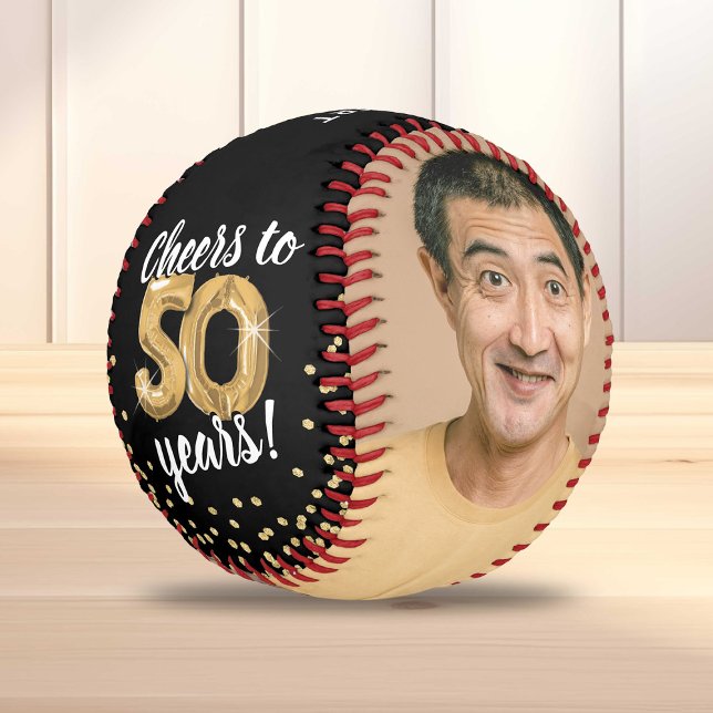 Pelota De Béisbol Cheers to 50 Years - 50th birthday Photo (Subido por el creador)