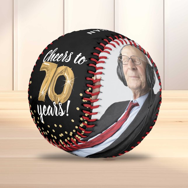 Pelota De Béisbol Cheers to 70 Years - 70th birthday Photo (Subido por el creador)