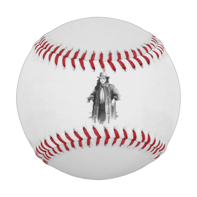 Pelota De Béisbol Chica Vaquera Bonita (Anverso)