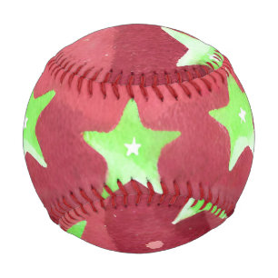Pelota De Béisbol cielo rojo con estrellas