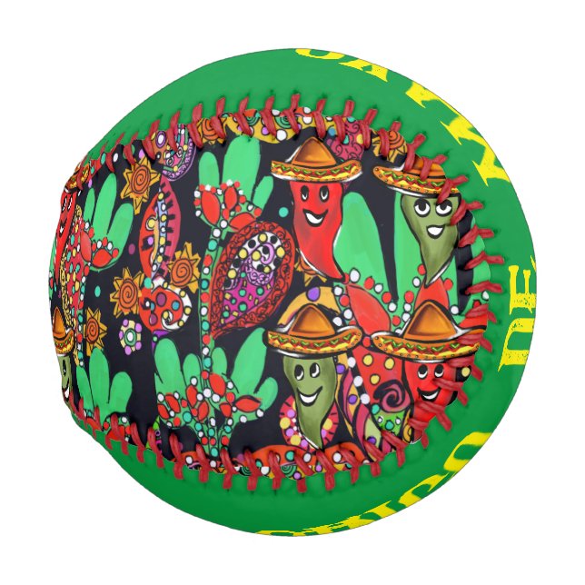 Pelota De Béisbol Cinco de Mayo Peppers (Anverso derecho)