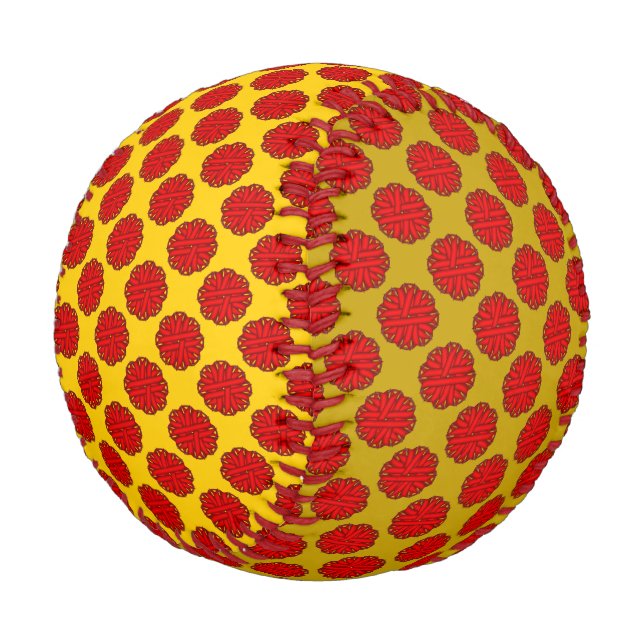 Pelota De Béisbol Cinta de flores rojas por Kenneth Yoncich (Angular)