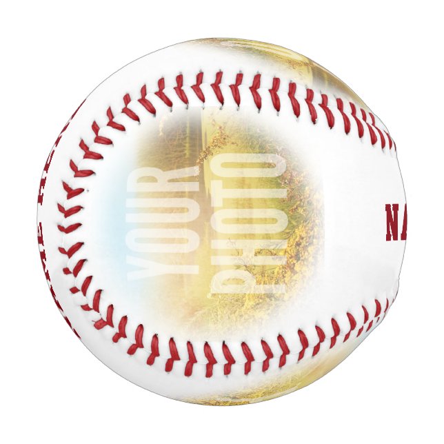 Pelota De Béisbol Círculo Fotos Y Nombres PERSONALIZADOS (Reverso derecho)