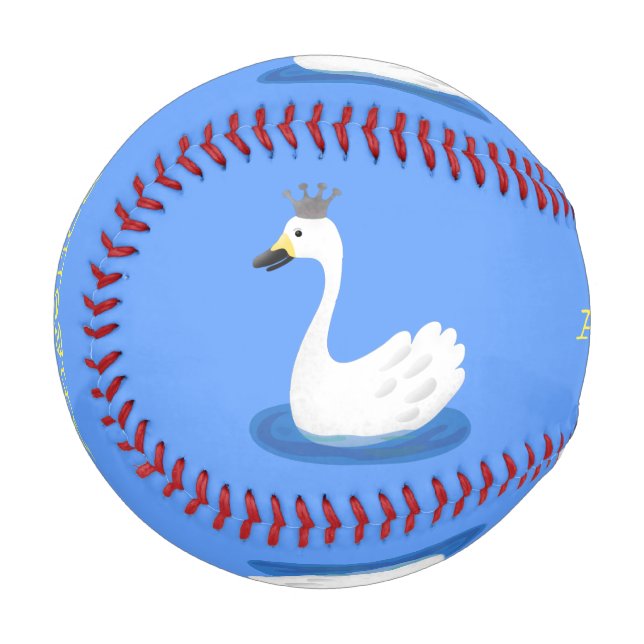 Pelota De Béisbol Cisne blanco con personalizado de la corona (Anverso izquierdo)