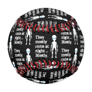 Pelota De Béisbol Cita de alienígena blanco negro lindo