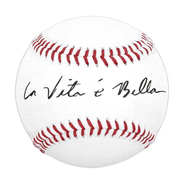 Pelota De Béisbol cita italiana la vita é bella béisbol (Anverso)