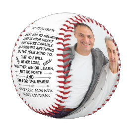 Pelota De Béisbol Cita para mi sobrino con 2 fotos de Personalizado