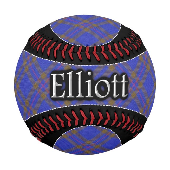 Pelota De Béisbol Clan Elliott Scottish Dream Tartan (Anverso)