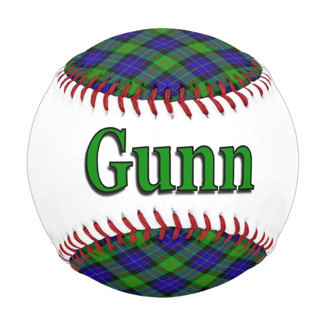 Pelota De Béisbol Clan Gunn Scottish Tartan Dreams Baseball (Anverso)