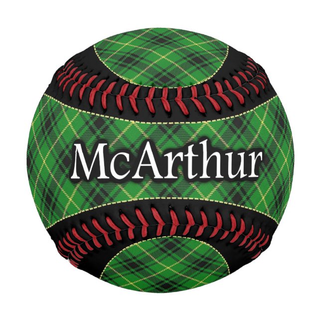 Pelota De Béisbol Clan McArthur MacArthur Scottish Tartan (Anverso)
