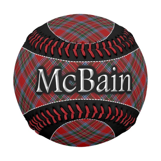 Pelota De Béisbol Clan McBain MacBain Scottish Dream Tartán (Anverso)