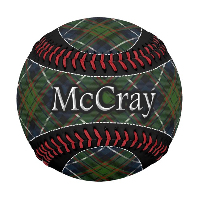 Pelota De Béisbol Clan McCray MacRae Scottish Dream Hunting Tartán (Anverso)