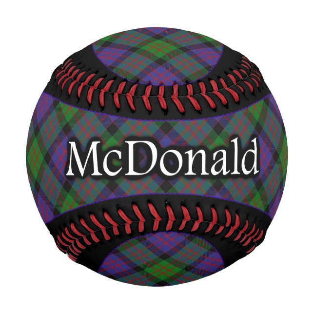 Pelota De Béisbol Clan McDonald MacDonald Scottish Tartan (Anverso)