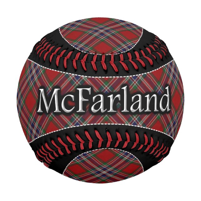 Pelota De Béisbol Clan McFarland MacFarlane Scottish Dream Tartán (Anverso)
