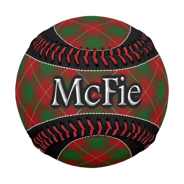 Pelota De Béisbol Clan McFie MacFie Scottish Dream Tartán (Anverso)