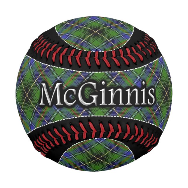 Pelota De Béisbol Clan McGinnis MacInnes Scottish Dream Tartán (Anverso)