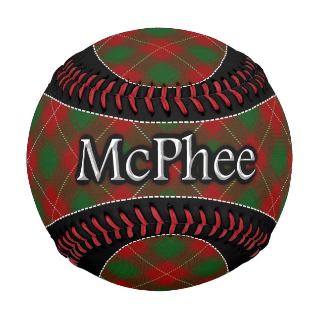 Pelota De Béisbol Clan McPhee MacFie Scottish Dream Tartán (Anverso)
