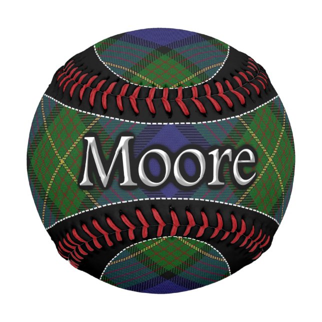 Pelota De Béisbol Clan Muir Moore Scottish Dream Tartán (Anverso)