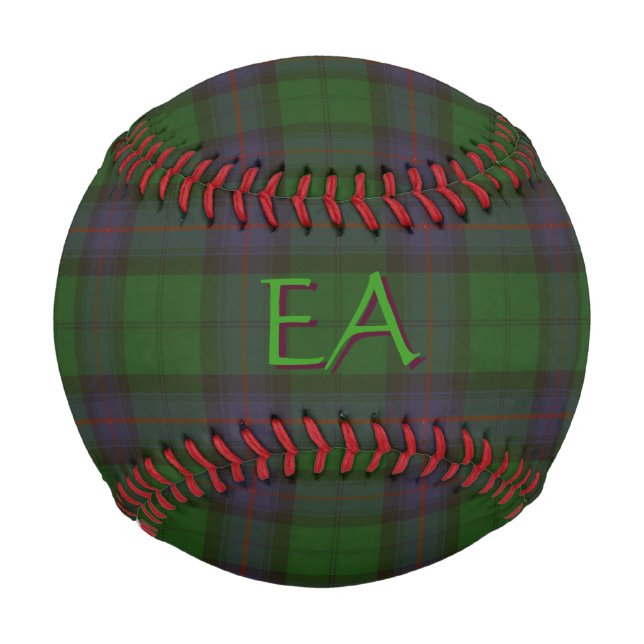 Pelota De Béisbol Clan Oficial Armstrong Tartan con sus iniciales (Anverso)