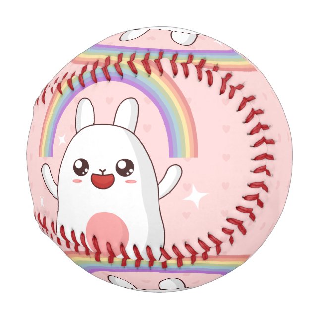 Pelota De Béisbol Clísico arcoiris de Kawaii (Anverso derecho)