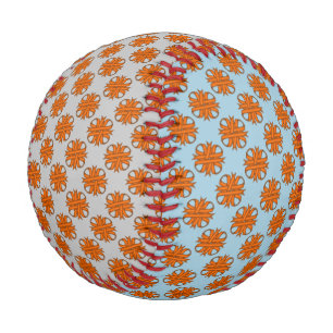 Pelota De Béisbol Clover Ribbon naranja por Kenneth Yoncich